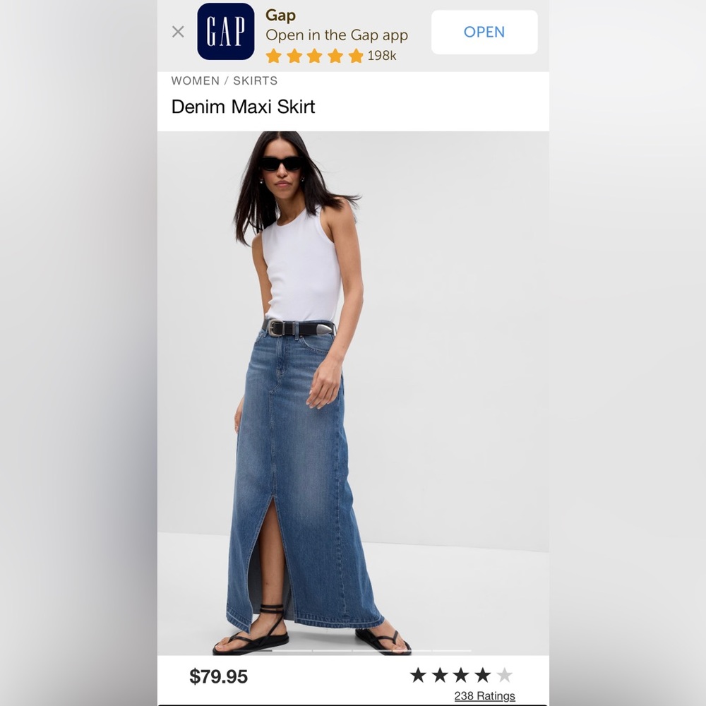 Denim maxi skirt
